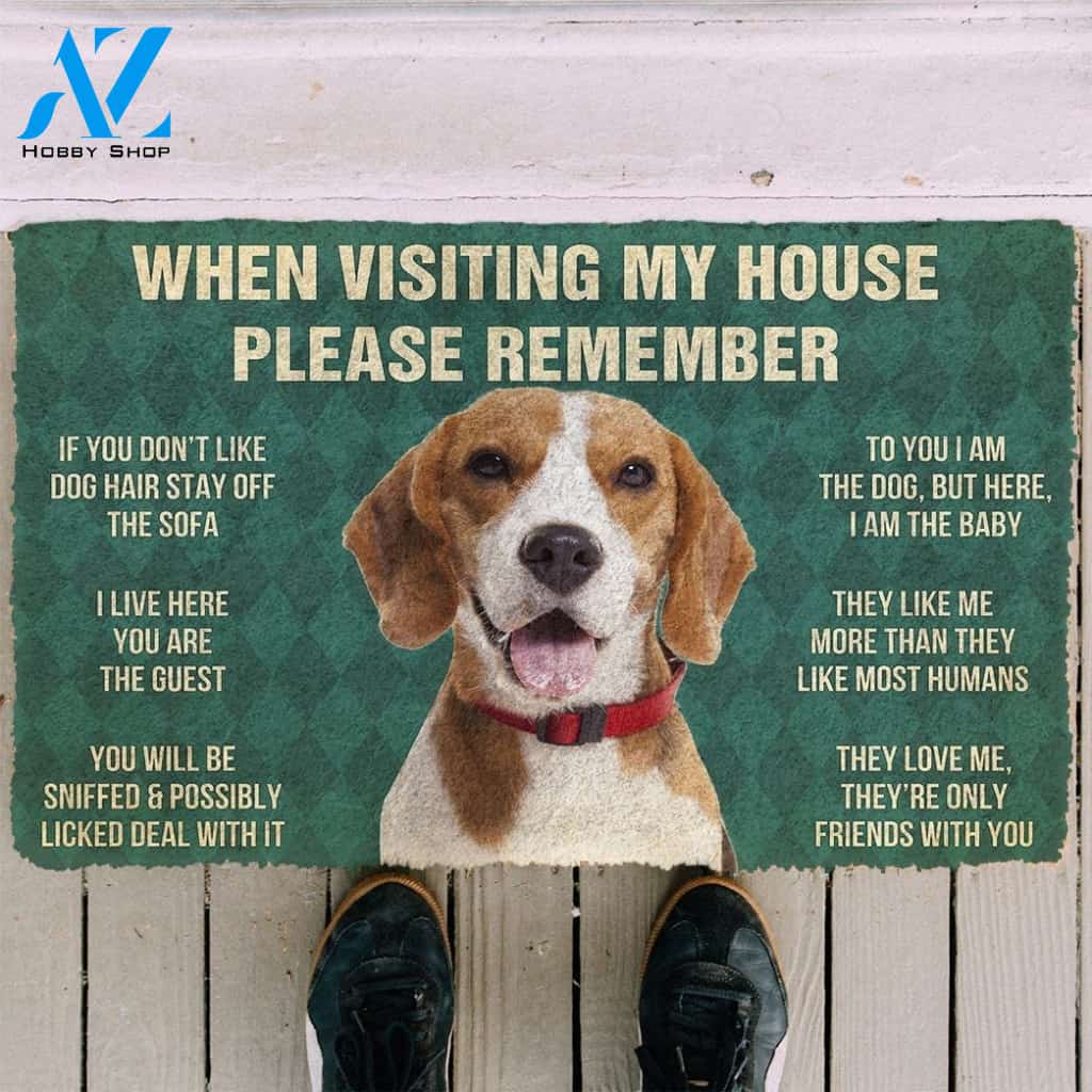 Gearhumans GearHuman 3D Please Remember Beagle Dog's House Rules Doormat