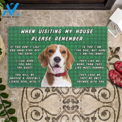 Please Remember Beagle Dog's House Rules Doormat Welcome Mat House Warming Gift Home Decor Funny Doormat Gift Idea