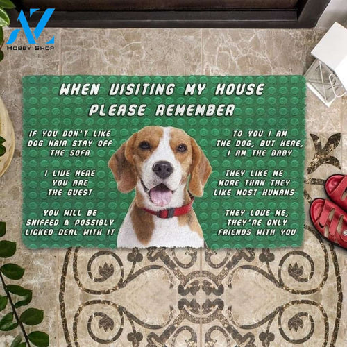 Please Remember Beagle Dog's House Rules Doormat Welcome Mat House Warming Gift Home Decor Funny Doormat Gift Idea
