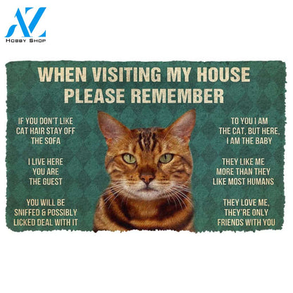 Gearhumans GearHuman 3D Please Remember Bengal Cat House Rules Doormat