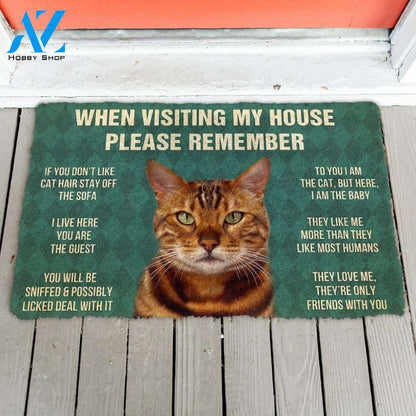 Gearhumans GearHuman 3D Please Remember Bengal Cat House Rules Doormat