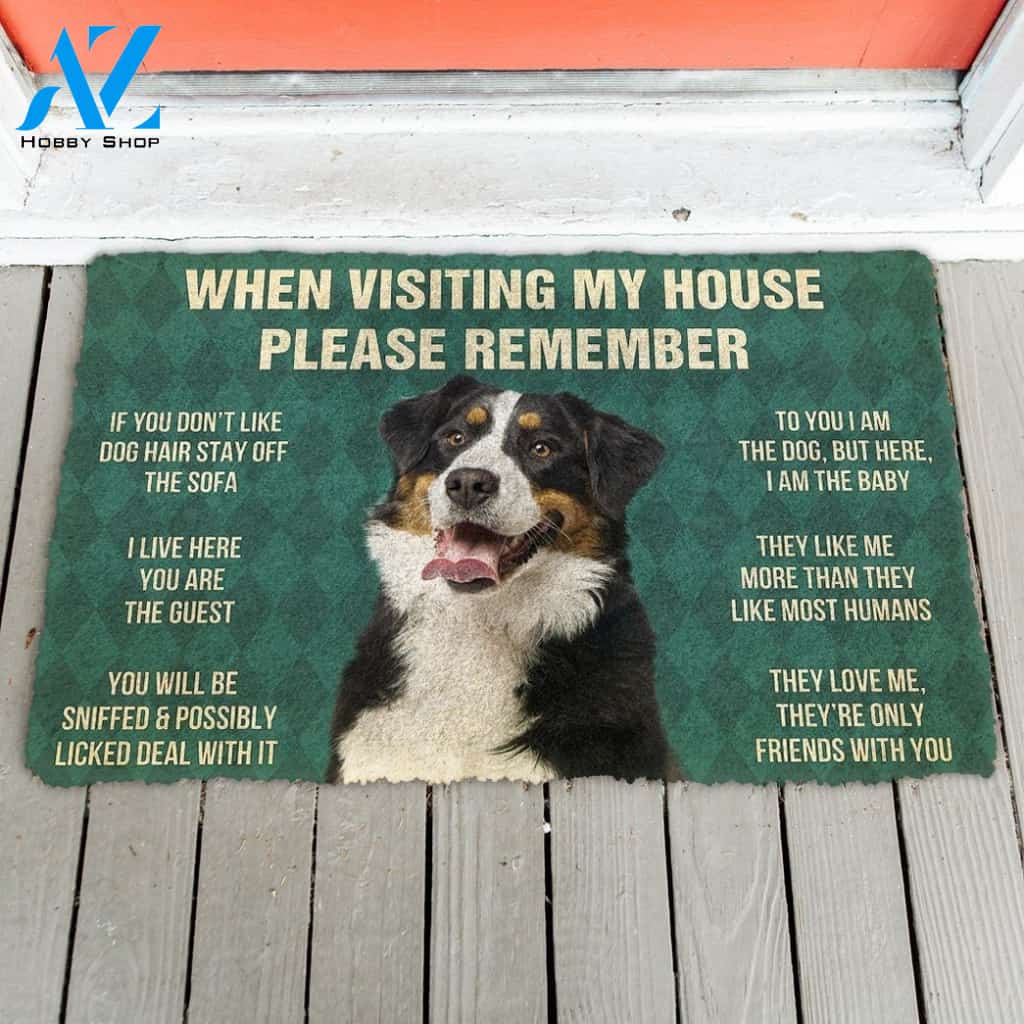 Gearhumans Gearhuman 3D Please Remember Bernese Mountain Dogs House Rules Custom Doormat