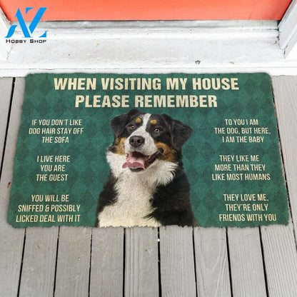 Gearhumans Gearhuman 3D Please Remember Bernese Mountain Dogs House Rules Custom Doormat