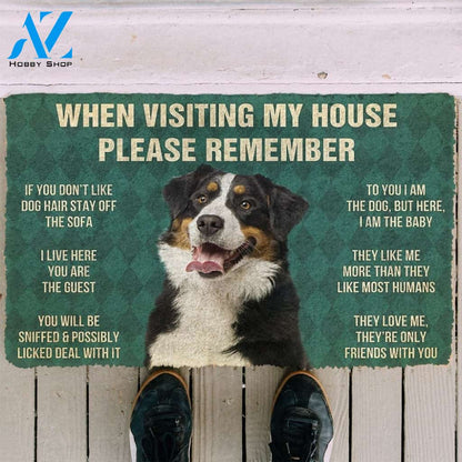 Gearhumans Gearhuman 3D Please Remember Bernese Mountain Dogs House Rules Custom Doormat