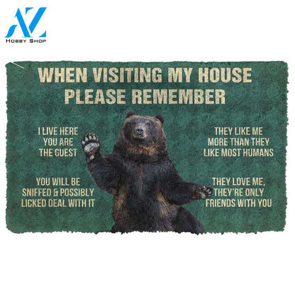 Gearhumans Gearhuman 3D Please Remember Black Bears House Rule Custom Doormat