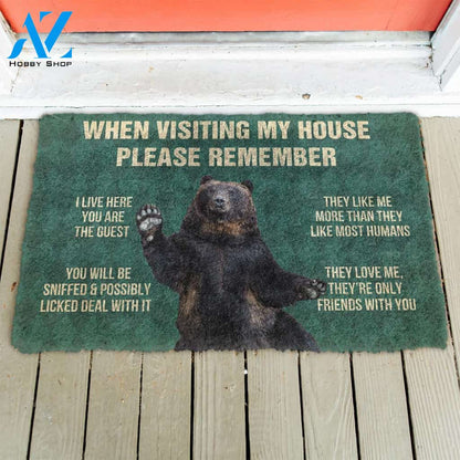 Gearhumans Gearhuman 3D Please Remember Black Bears House Rule Custom Doormat