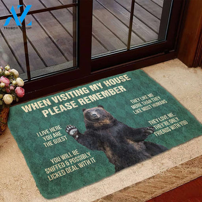 Gearhumans Gearhuman 3D Please Remember Black Bears House Rule Custom Doormat