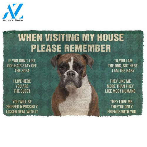 Gearhumans GearHuman 3D Please Remember Boxer Dog's House Rules Doormat