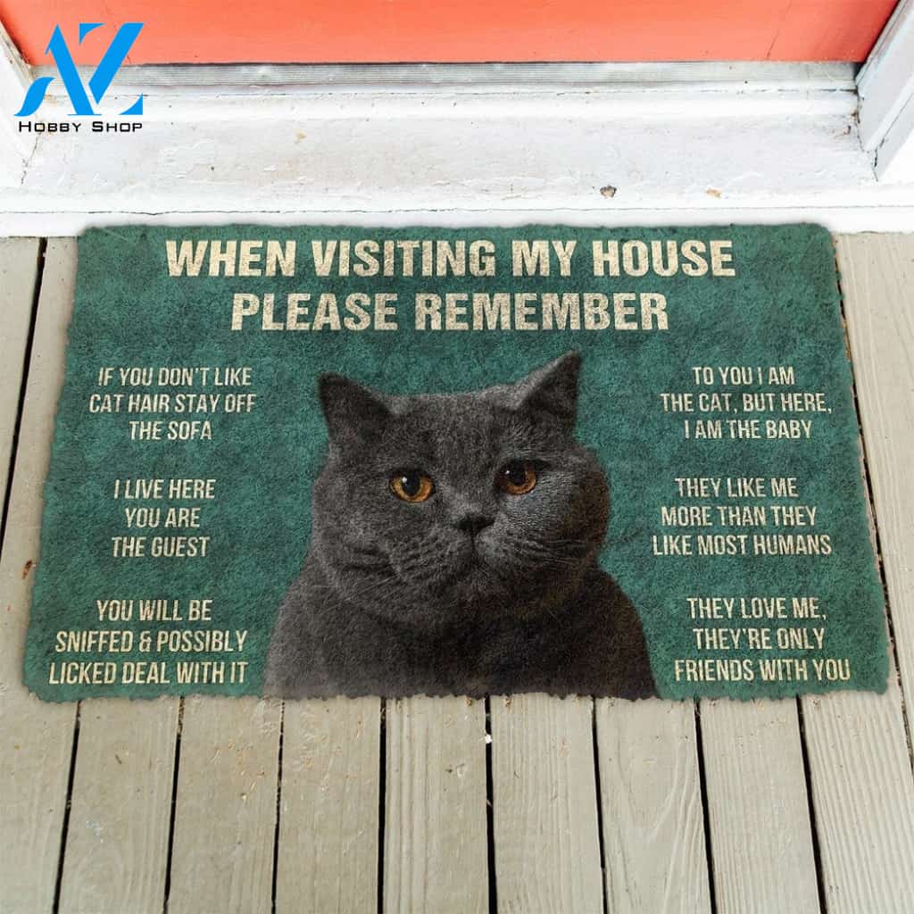 Gearhumans GearHuman 3D Please Remember British Shorthair Cat House Rules Doormat