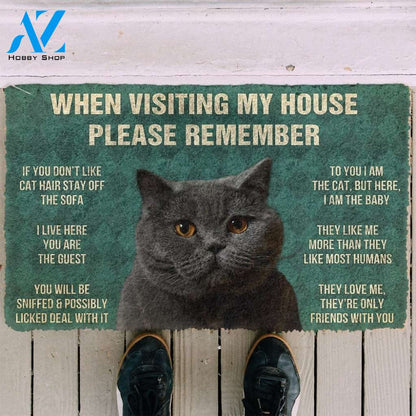 Gearhumans GearHuman 3D Please Remember British Shorthair Cat House Rules Doormat