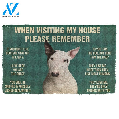 Gearhumans GearHuman 3D Please Remember Bull Terrier Dog's House Rules Doormat