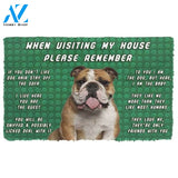 Please Remember Bulldog Dog's House Rules Doormat Welcome Mat House Warming Gift Home Decor Funny Doormat Gift Idea