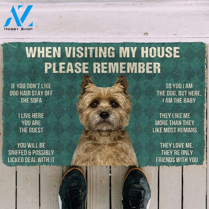 Gearhumans Gearhuman 3D Please Remember Cairn Terrier Dogs House Rules Custom Doormat