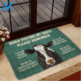 Please Remember Calfs House Rule Funny Indoor And Outdoor Doormat Warm House Gift Welcome Mat Birthday Gift For Calf Lovers