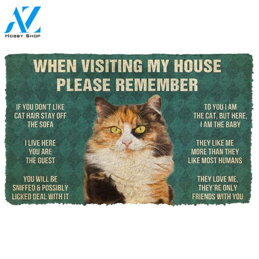Gearhumans GearHuman 3D Please Remember Calico Cat House Rules Doormat