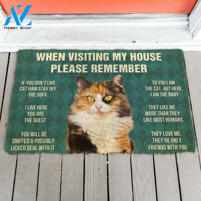 Gearhumans GearHuman 3D Please Remember Calico Cat House Rules Doormat