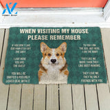 Gearhumans Gearhuman 3D Please Remember Cardigan Welsh Corgi Dogs House Rules Custom Doormat