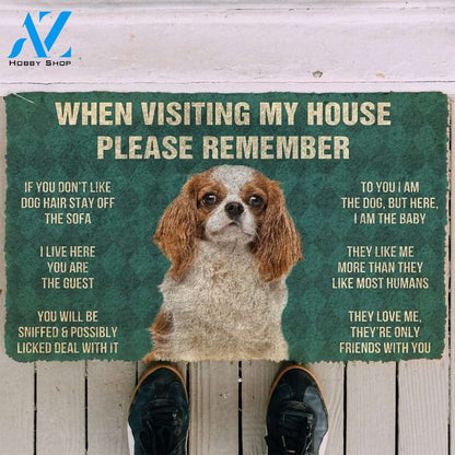 Gearhumans Gearhuman 3D Please Remember Cavalier King Charles Spaniel Dogs House Rules Custom Doormat