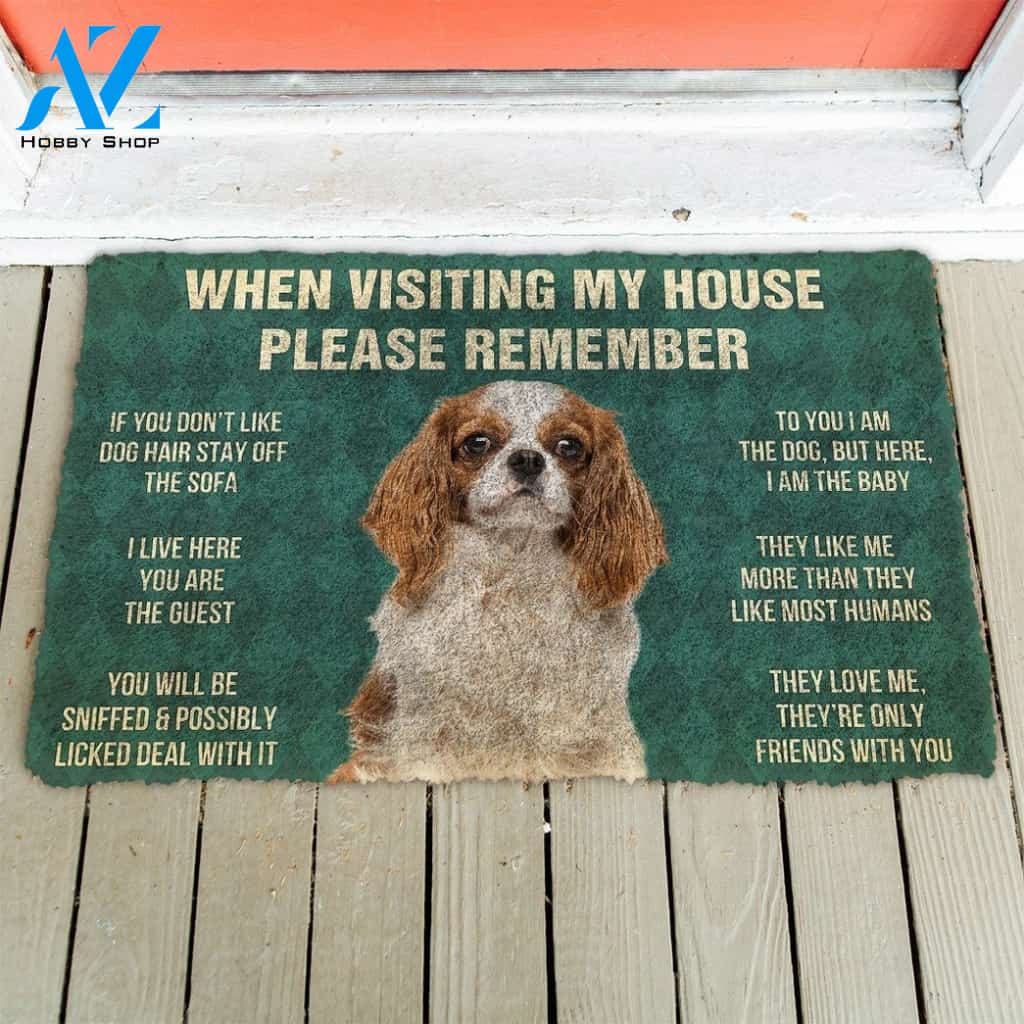 Gearhumans Gearhuman 3D Please Remember Cavalier King Charles Spaniel Dogs House Rules Custom Doormat