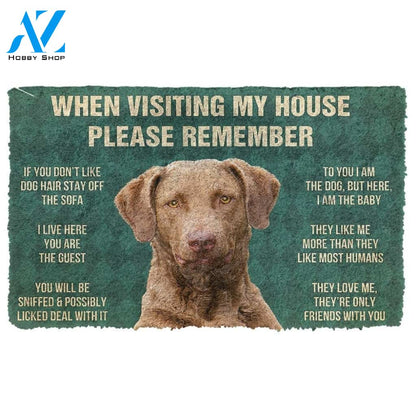 Gearhumans Gearhuman 3D Please Remember Chesapeake Bay Retriever Dogs House Rules Custom Doormat