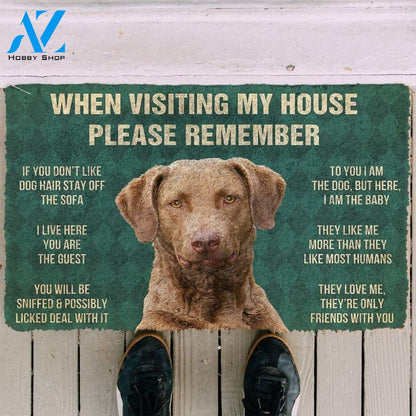 Gearhumans Gearhuman 3D Please Remember Chesapeake Bay Retriever Dogs House Rules Custom Doormat