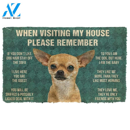 Gearhumans GearHuman 3D Please Remember Chihuahua Dogs House Rules Custom Doormat