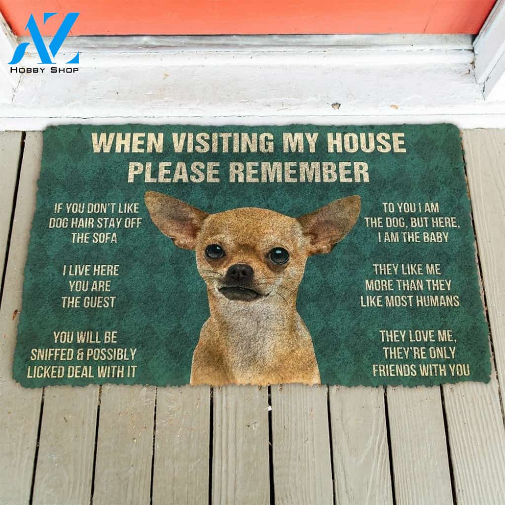 Gearhumans GearHuman 3D Please Remember Chihuahua Dogs House Rules Custom Doormat