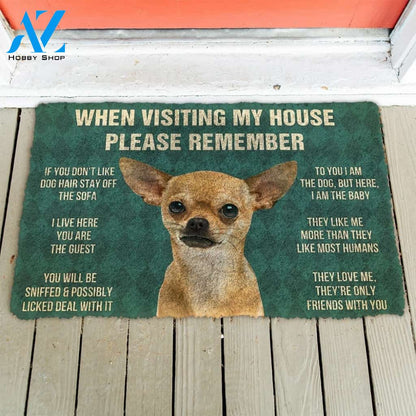 Gearhumans GearHuman 3D Please Remember Chihuahua Dogs House Rules Custom Doormat