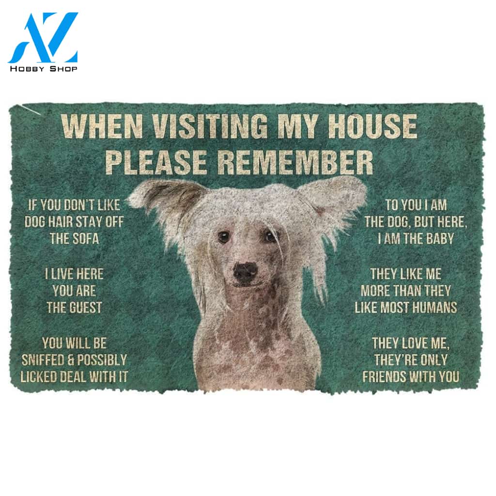 Gearhumans Gearhuman 3D Please Remember Chinese Crested Dogs House Rules Custom Doormat