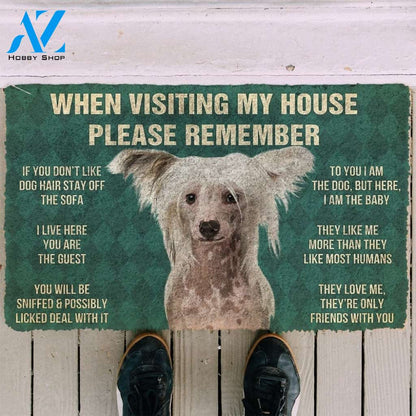 Gearhumans Gearhuman 3D Please Remember Chinese Crested Dogs House Rules Custom Doormat