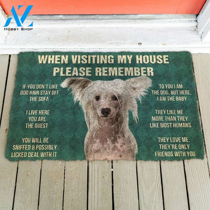 Gearhumans Gearhuman 3D Please Remember Chinese Crested Dogs House Rules Custom Doormat
