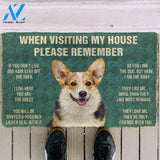 Please Remember CORGI House Rules Funny Indoor And Outdoor Doormat Warm House Gift Welcome Mat Gift For Dog Lovers