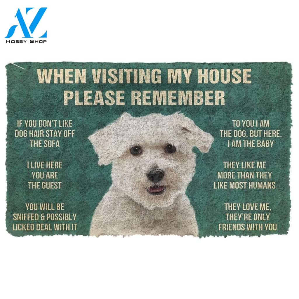 Gearhumans Gearhuman 3D Please Remember Coton de Tulear Dogs House Rules Custom Doormat