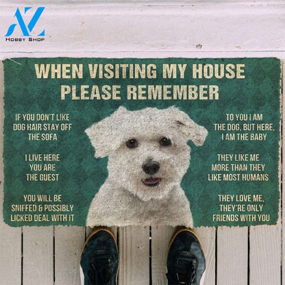 Gearhumans Gearhuman 3D Please Remember Coton de Tulear Dogs House Rules Custom Doormat