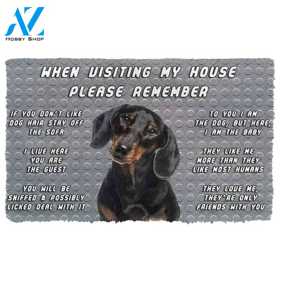 Please Remember Dachshunds Dog's House Rules Doormat Welcome Mat House Warming Gift Home Decor Funny Doormat Gift Idea