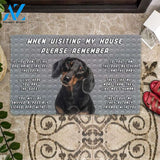 Please Remember Dachshunds Dog's House Rules Doormat Welcome Mat House Warming Gift Home Decor Funny Doormat Gift Idea