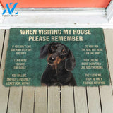 PLEASE REMEMBER DACHSHUNDS DOG'S HOUSE RULES DOORMAT Warm House Gift Welcome Mat Birthday Gift Funny Gift Gift For Dachshunds Dog Lover