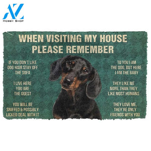 PLEASE REMEMBER DACHSHUNDS DOG'S HOUSE RULES DOORMAT Warm House Gift Welcome Mat Birthday Gift Funny Gift Gift For Dachshunds Dog Lover