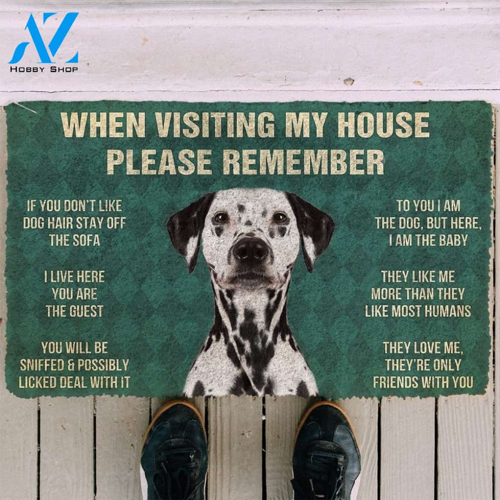 Gearhumans GearHuman 3D Please Remember Dalmatian Dogs House Rules Doormat