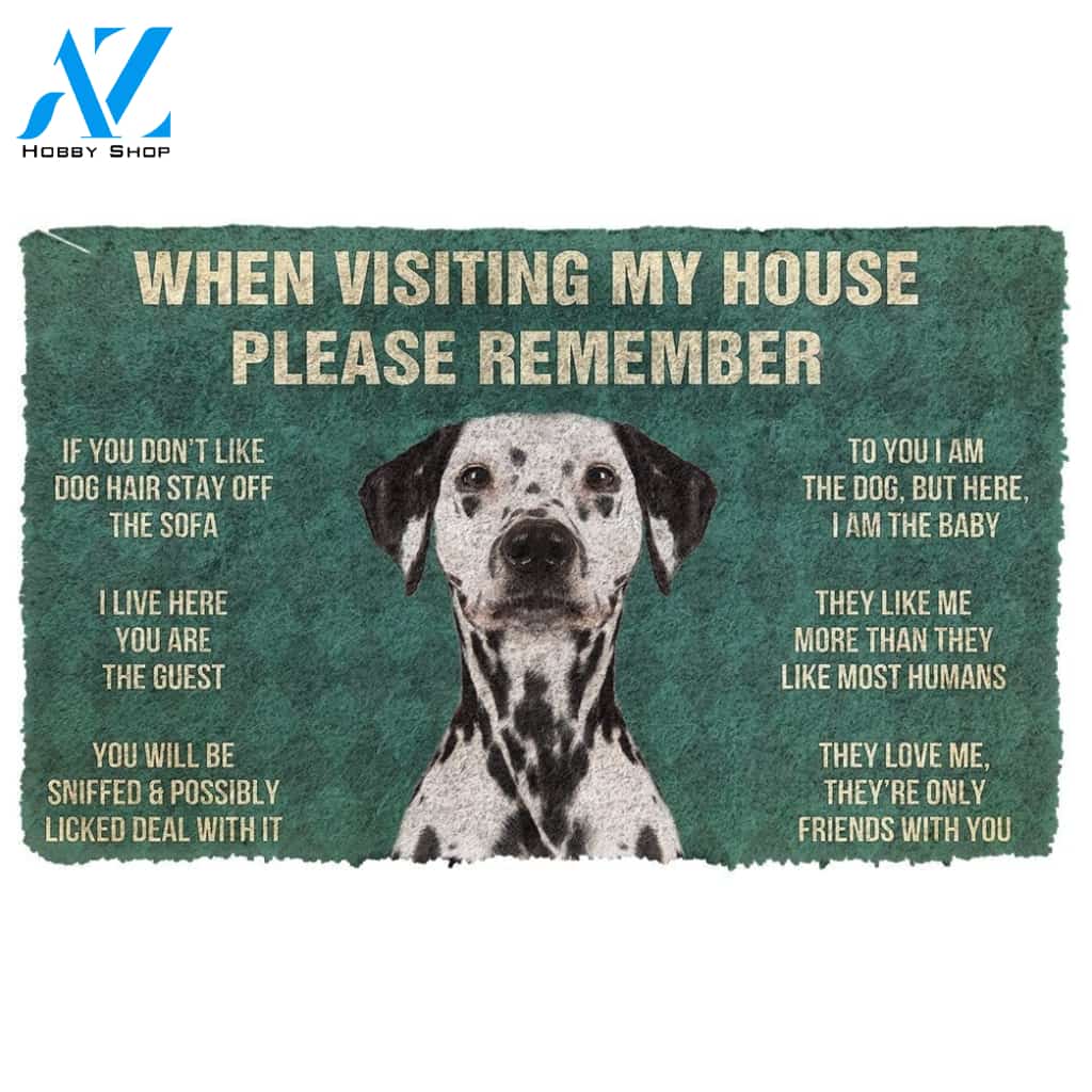 Gearhumans GearHuman 3D Please Remember Dalmatian Dogs House Rules Doormat