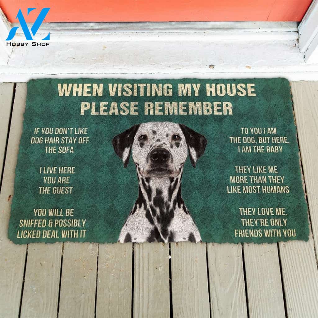 Gearhumans GearHuman 3D Please Remember Dalmatian Dogs House Rules Doormat