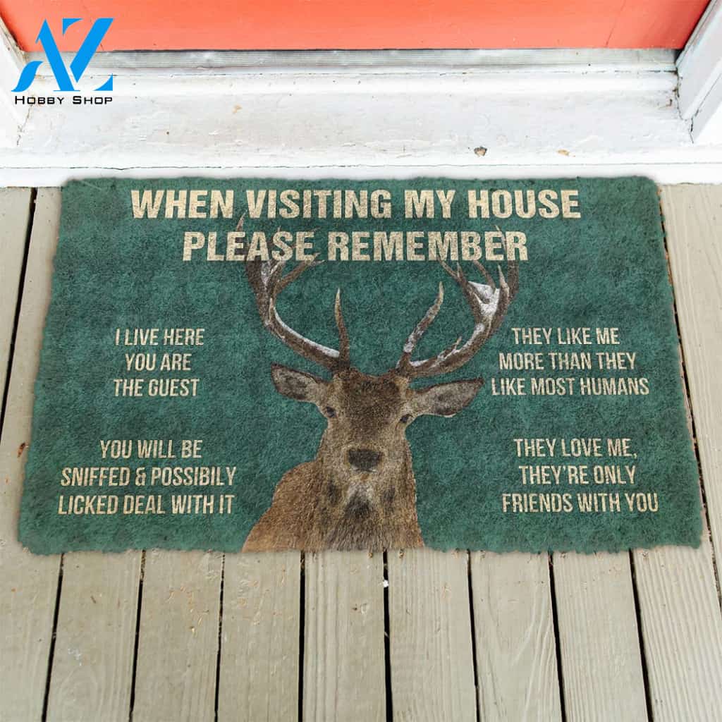 Gearhumans Gearhuman 3D Please Remember Deers House Rule Custom Doormat