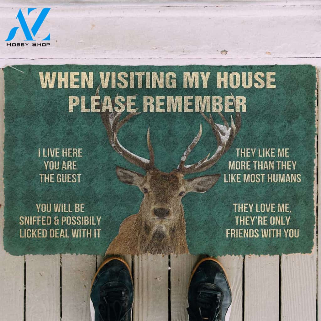 Gearhumans Gearhuman 3D Please Remember Deers House Rule Custom Doormat