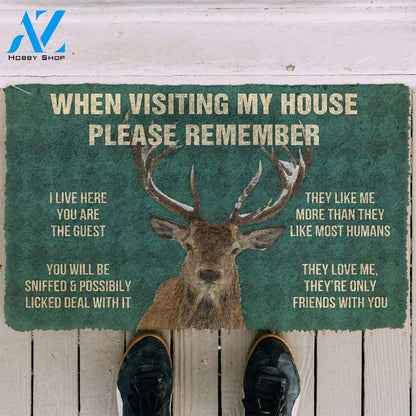 Gearhumans Gearhuman 3D Please Remember Deers House Rule Custom Doormat