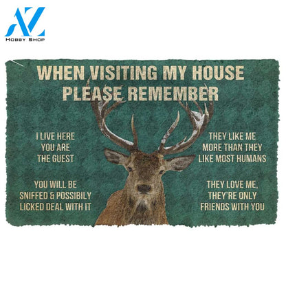 Gearhumans Gearhuman 3D Please Remember Deers House Rule Custom Doormat