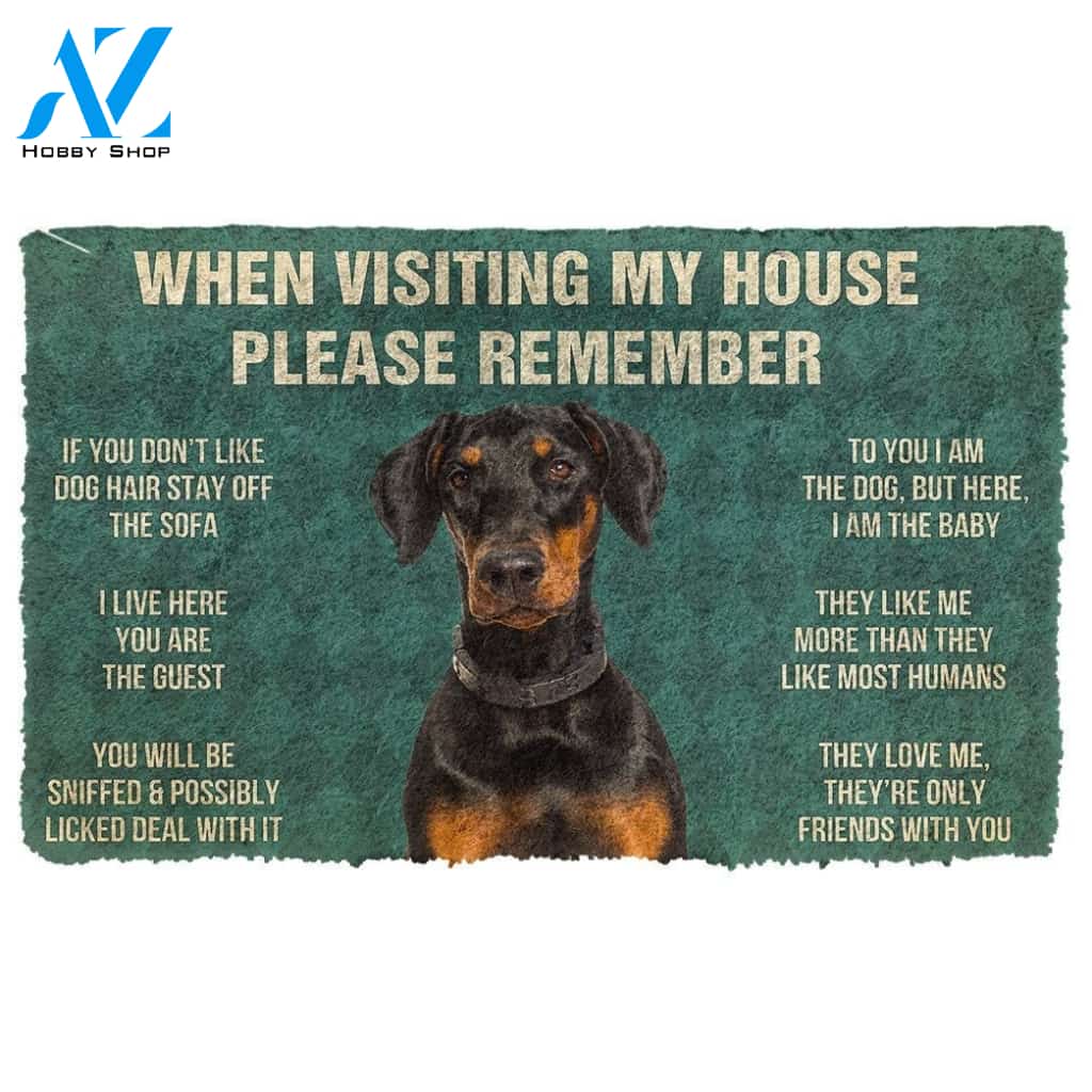 Gearhumans GearHuman 3D Please Remember Doberman Dog's House Rules Doormat