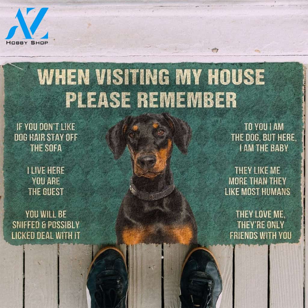 Gearhumans GearHuman 3D Please Remember Doberman Dog's House Rules Doormat