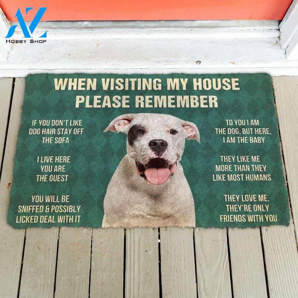 Gearhumans GearHuman 3D Please Remember Dogo Argentino Dog's House Rules Doormat