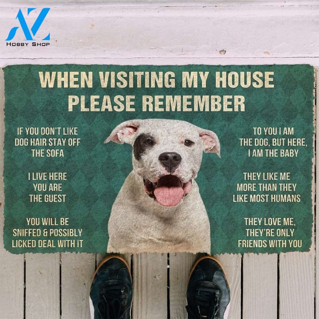Gearhumans GearHuman 3D Please Remember Dogo Argentino Dog's House Rules Doormat