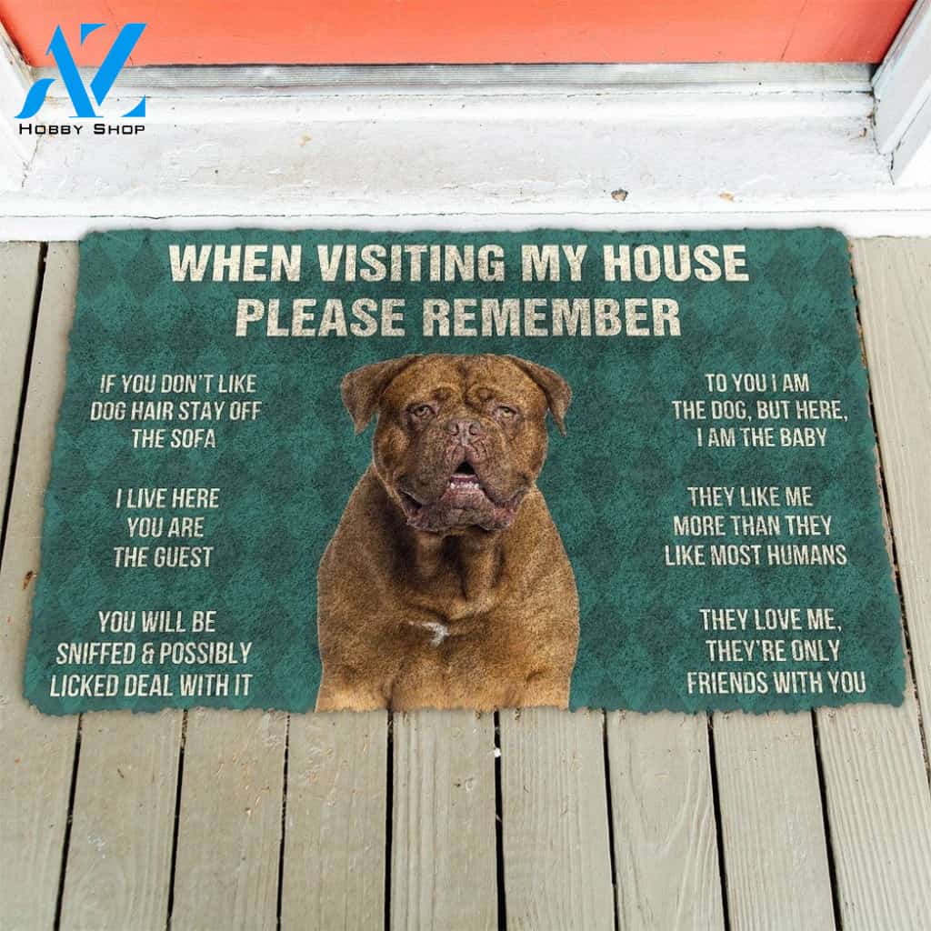 Gearhumans GearHuman 3D Please Remember Dogue de Bordeaux Dogs House Rules Doormat